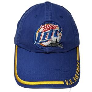 Miller Lite U.S. Air Force Strapback Hat Blue One Size Embroidered